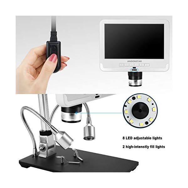 Andonstar AD206 Digitales Mikroskop, 17,8 cm (7 Zoll), LCD, 1080P, 200-fache VergröÃŸerung, Lötwerkzeug für Handy… – Bild 5