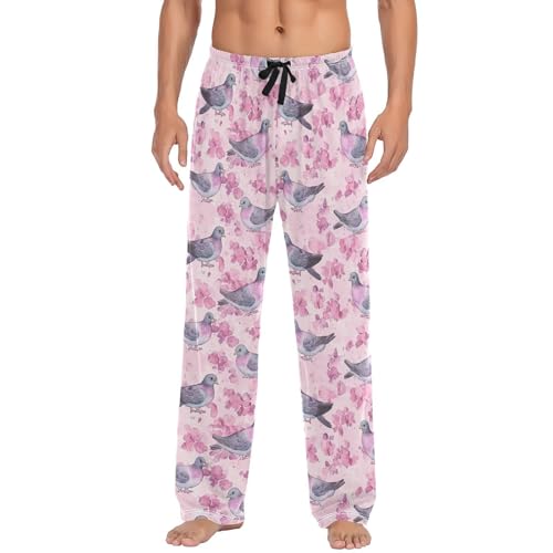 Pantalon de pyjama homme à motif pigeons rigolos taille S à XXL