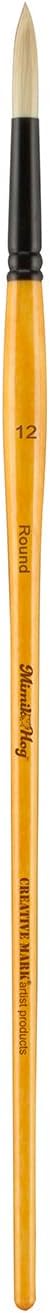 Creative Mark Paint Brush Set Mimik Hog Professional Synthetic Hog Bristle Brushes for Acrylics, Inks, Dyes, Gouaches, Watercolors, Easein & Egg Tempera - [4 Piece Round Set]