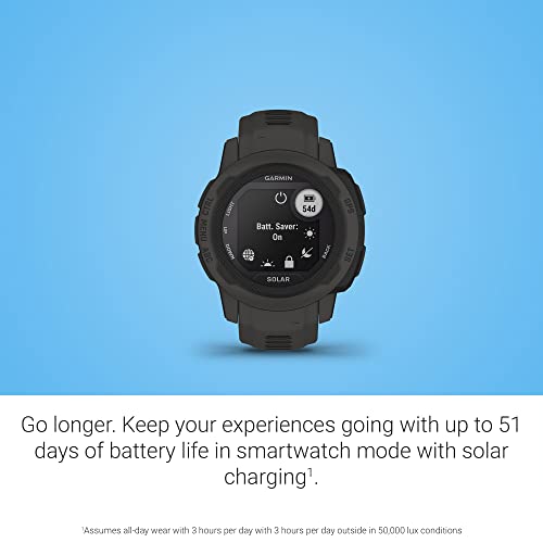 Image of Garmin Instinct 2S Solar, Smaller-Sized Rugged Outdoor Watch with GPS, with Solar Charging Capabilities, Built for All Elements, Multi-GNSS Support, Tracback Routing and More, Graphite