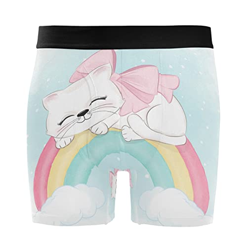 Bóxer para hombre ultrasuaves Vnurnrn, calzoncillos cómodos con estampado de nubes y gatos