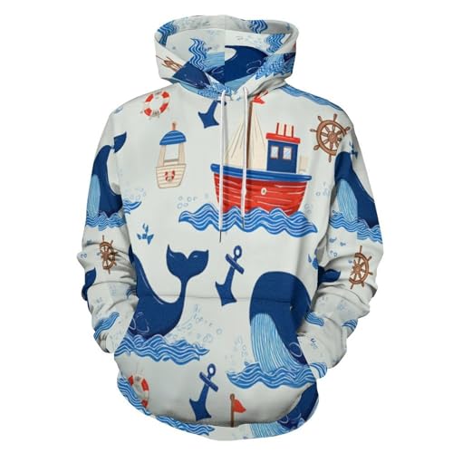 Sweats à capuche motif baleine mignonne : le confort stretch du S au 6XL