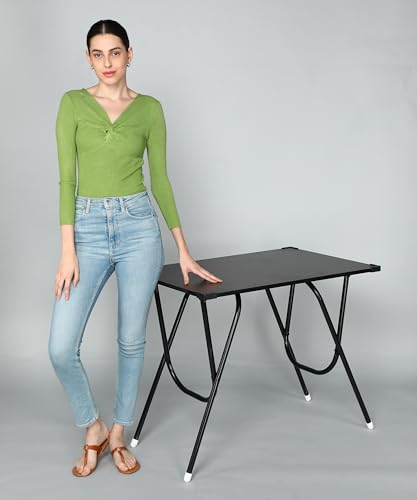 LMZ Multipurpose Portable & Foldable Black Wooden Table Desk for Home & Office (60D x 90W x 75H Centimeters) - Image 7
