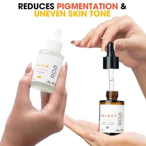 Image of R.O.A Skincare Collagen Boosting two serums combo for Enhanced Cell Renewal and youthful glow | Enhanced Cell Renewal with Vitamin C, Glycolic acid and Salicylic acid face serums | 100 ML each
