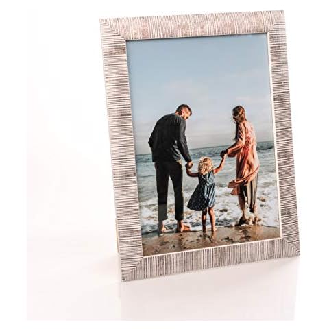 Victoria Collection Classic Wooden Photo Frame - Sand - Ridged Picture Frame for A4 (21x29,7 cm) Photos | Free Standing Photoframe Suitable for Desk & Wall | Portrait & Landscape Cover