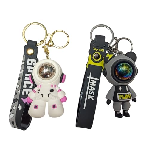 Image of Cute Cartoon Character Silicone 3D Key Chain with Strap Charm & Metal Hook, Merchandise Key Rings Gift for Kids Girls Boys Men & Women