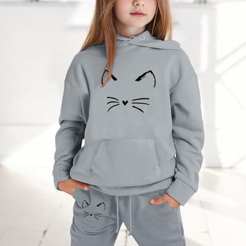 Sweat à capuche enfant gris 6-7 ans imprimé dessin animé chaud