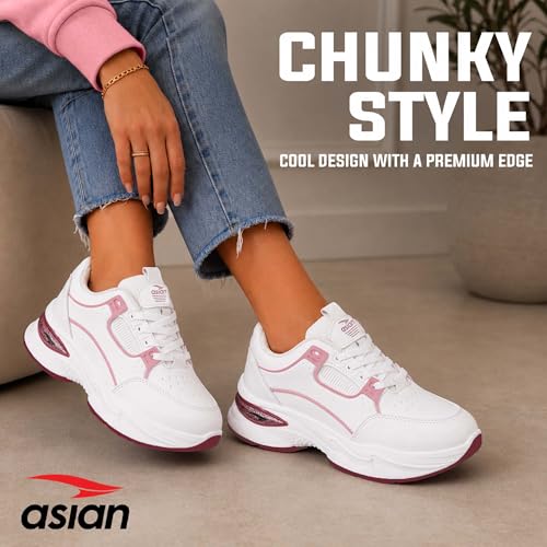 Image of ASIAN Women AROMA-05 Running and Casual wear Running Shoes with Laces, Lightweight and Comfortable Shoes Gym and Sports Shoes for Women & Girls with Stylish Design