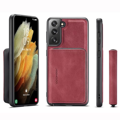 Étui portefeuille compatible avec Samsung Galaxy S21 antichoc sans fil