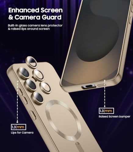 Image of DIZORO Samsung S25 fe Case, Compatible with Mag Safe Back Cover, Matte Luxury Metallic Luster Flexible TPU Wireless Charging Shockproof Case with Camera Protector (Metallic Silver)