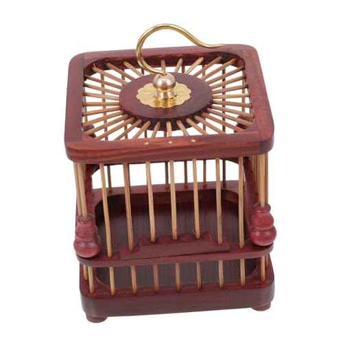 BESPORTBLE 1個 バッタケージ 収納バスケット ネットガーデンメッシュ ウズラ 果樹ネット フィーダ 昆虫 小さな檻 収納ケージ 丈夫なクリケットケージ クリケット収納ホルダー 蝶の檻 木 赤