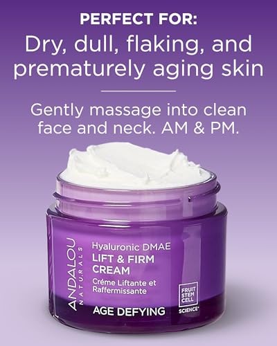 Andalou Naturals Hyaluronic DMAE Lift & Firm Skin Cream | Anti Aging Face Moisturizer With Hyaluronic Acid |Helps Reduce Fine Lines & Wrinkles | 1.7 oz - Thumbnail 4