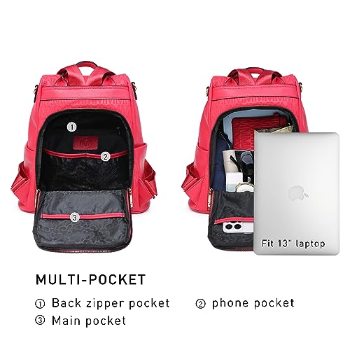 MKP COLLECTION Women Fashion Backpack Purse Multi Pockets Anti-Theft Rucksack Travel Shoulder Bag Handbag Set 2pcs