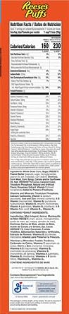 REESES PUFFS Chocolatey Peanut Butter Cereal, Kid Breakfast Cereal, Giant Size, 29 oz (Pack of 2)