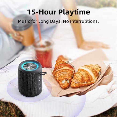 MIATONE Rush M - 20W Bluetooth Speaker IP67 Waterproof Speaker with Deep Bass, Portable Speakers for Beach Camping Accessories, Gifts for Men Fathers Him (Black) - image 4