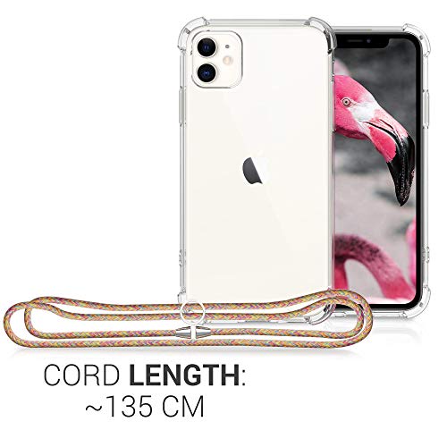 kwmobile スマホショルダー Apple iPhone 11対応 ケース - ショルダー クリア TPU カバー ストラップ付き - 肩掛け 首掛け 耐衝撃