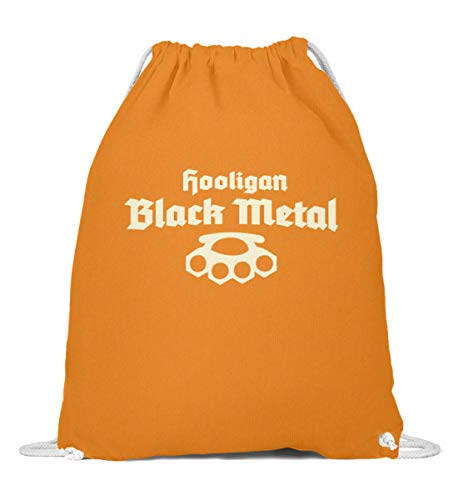Sac de gym en coton résistant orange style Black Metal, grand format souple de 37x46cm