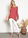 ZANZEA Women's Off The Shoulder Batwing Tops Casual Loose Oversized Tshirts Long Sleeve Fall Pullover Sweater Tops Red 2XL