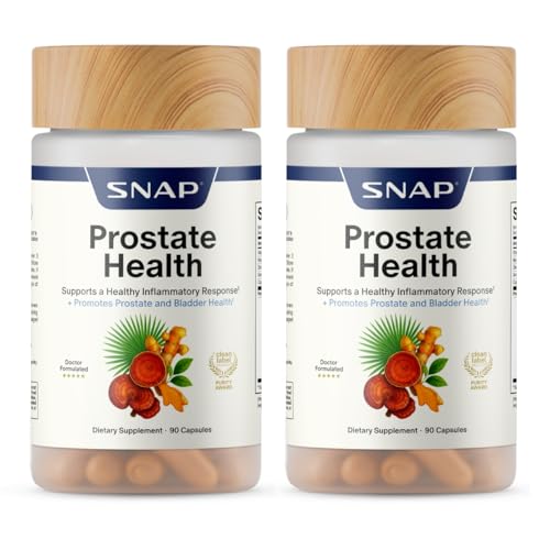 Image of Snap Supplements Prostate Health Supplements for Men, 90 Capsules (2-Pack) | Supports Urinary Tone, Healthy DHT Balance, Saw Palmetto for Men, Stinging Nettle, Beta-Sitosterol, Vegan Non-GMO Gluten-Free