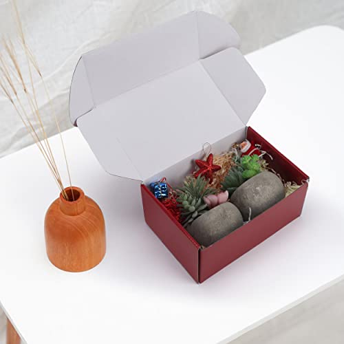Eympeu 9X6X4 Inches Gift Boxes Set Of 25 Red Corrugated Cardboard Mailing Gift Wrap Boxes With Lids, Christmas Gift Wrapping, Small Business, Literature, Mailer #TOP6