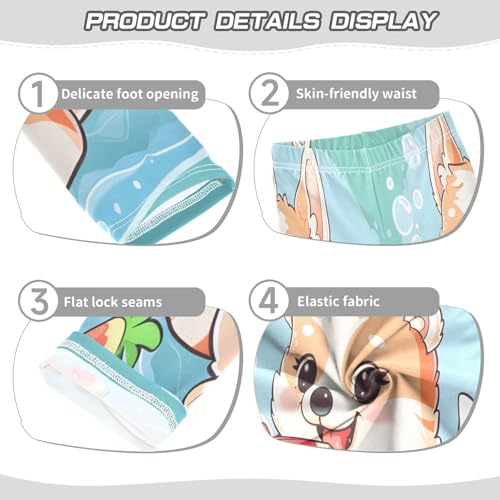 Toddler Girls Leggings Printed Yoga Pants Leggings Cute Corgi Mermaid for Kids3