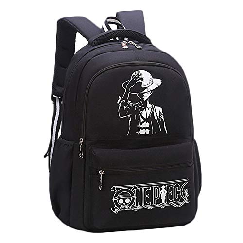 One Piece Mochila con Logo Estampado Mochilas Infantiles Bolsa Casual Escolares de Viaje