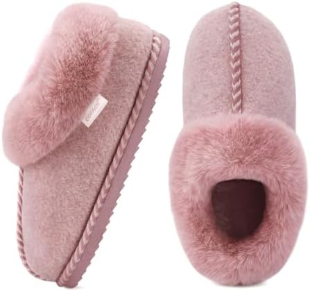 COFACE Damen Hausschuhe Bequem Memory Foam Filz Slippers Winter Größe 36-43