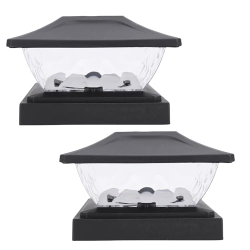 Fdit 2er-Pack Solar-Pfostenleuchte, LED-Außenleuchte für...