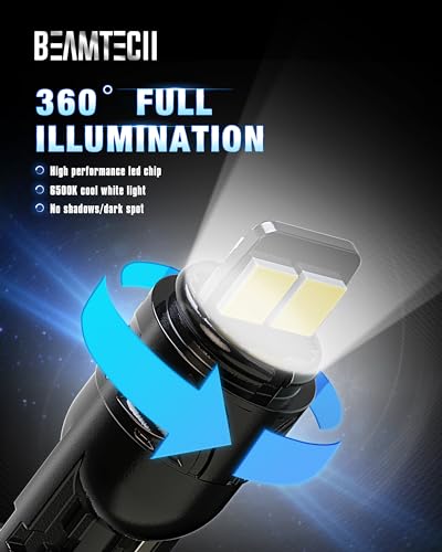 image for BEAMTECH 194 LED Bulbs 6500K White, 168 T10 2825 W5W Interior LED Ligh