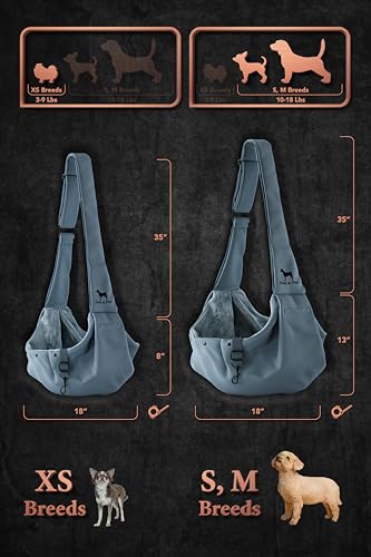 Noah & Paw Dog Sling Carrier for Small Dogs 5-18lb, Dog Sling for Small Dogs and Cats, Dog Carrier with Adjustable Padded Strap, Premium Twill, Lined with Fur, Double Safety Feature, Machine Washable - Image 5