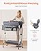 VEVOR Baby Changing Table, Foldable Diaper Change Station with Side Basket, Adjustable Height Changing Table with Lockable Wheels, Multi-Functional Nursery Storage Organizer, Dark Gray