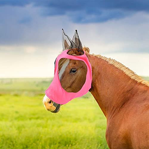 craftshou Fly Masks for Horses Supplies,Horse Fly Mask with Ears,Comfort Fit Mesh Horse Mask for Sun and UV Protection