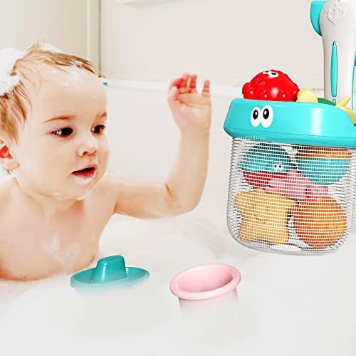 Eners Tub Toy Set, Seashore Toys, Toddler Bathtub Tub Toys, Floating Animal Toys for Children, Pool Toys for Infants 2-4 Years Previous (17 Piece Set with Fishing Web and Organizer) 5 41GCJvtFDpL. AC
