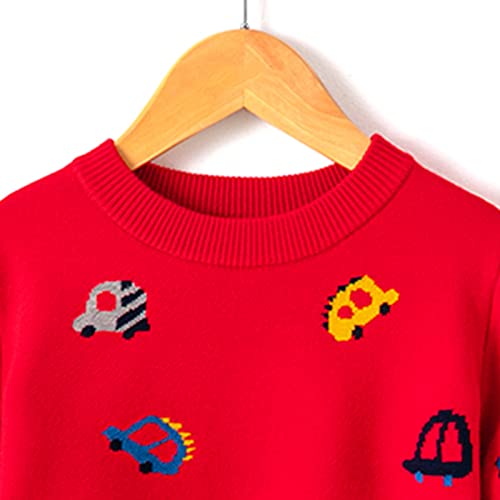 Toddler Kids Cute Car Knit Sweater Boys Girls Cartoo𝐧 Crewneck Long Sleeve Warm Knit Pullover Fall Winter3