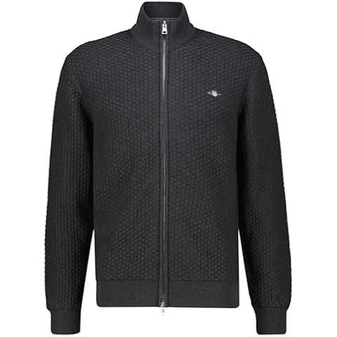 GANT Men's Cotton Texture Zip Cardigan Cover
