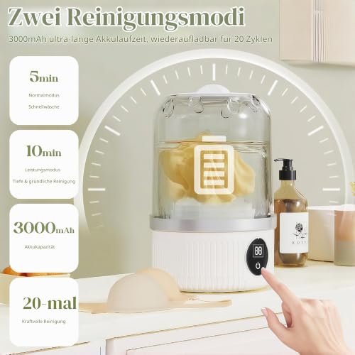 Mini-Waschmaschine 2 Modi Tragbare Waschmaschine für Camping Reisen Hotel – Bild 2