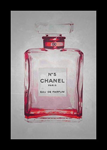 Buyartforless Work FRAMED Chanel No 5 in Ruby Red 12x18 Pop Art Print Poster Home wall Decorby Kelissa Semple MADE IN THE USA COMES READY TO HANG