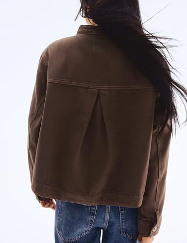 Denim Jackets For Women Cropped Fall Jackets Lightweight Washed Trucker Coat3