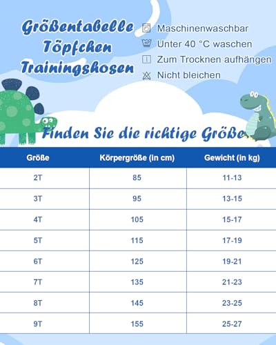 FLYISH DIRECT Töpfchen Trainingshose, 4er-Pack Kinder Trainingsunterwäsche für Jungen und Mädchen für Töpfchentraining, 100/3T
