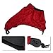 Spray Skirt for Canoe & Boat Cockpit Cover, Adjustable Waist (67-117 cm), 290T Polyester Waterproof Spray Deck, Quick-Release Elastic Strap, Taped Seams, Gray/Red/Blue(Red)(S)