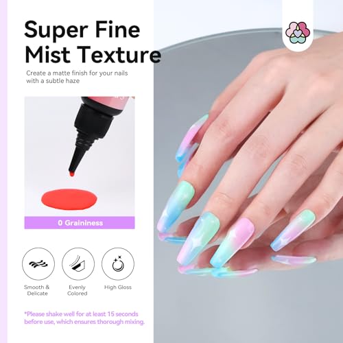Image of SAVILAND Airbrush Gel Nail Polish Hema-Free: Dilution-free 30ML Airbrush Polish Set, Cool & Warm Colors Non-Acetone Airbrush Stencils for Nails Airbrush for French Nail Art Manicure DIY Salon & Party
