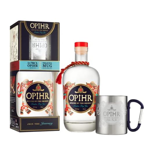 Opihr I Oriental Spiced Geschenkset I Exotischer Gin aus dem Orient I Set inklusive Becher I Handgefertigt in Englands ältester Destillerie I 42,5% Vol. I 700 ml