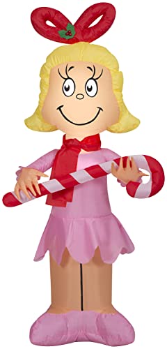 4 Gemmy Airblown Inflatable Christmas Cindy Lou Who Holding A Candy Cane Yard Decoration 880607