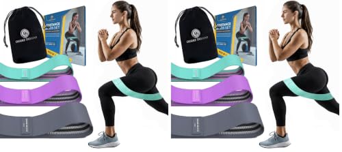 Image of Desire Deluxe Premium Resistance Bands Set - Fabric Stretch Bands for Strength Training, Physical Therapy, Pilates & Yoga, Non-Slip Workout Bands for Men & Women (3 Pack)