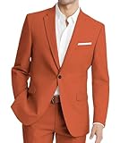 HUUTOE Orange Suit for Men Burnt Orange Suit Silm Fit Medium Mens 2 Piece Rust Colored Suits for Indian - 2 Piece Tuxedo Set Regular Fit 2025