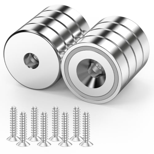 Neodymium Magnets 60LB, Strong Heavy Duty Rare Earth Magnets 8Pcs
