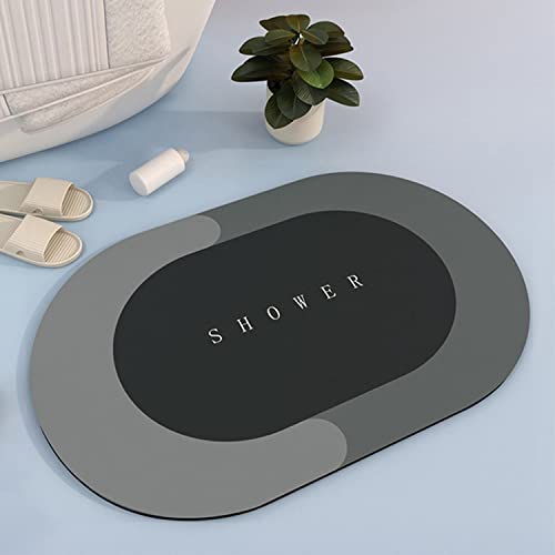 Bathroom Carpet Mat, Entry Rugs Bath Mat Rugs, Absorbent Door Mat, Shower Mat Non Slip, Soft Bathroom Carpet Mat Bath Rugs Fit Under Door (Grey)