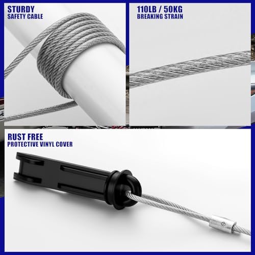 WILLBOND 4 Pcs 4 ft Replacement Trailer Breakaway Cable for Breakaway Switch 48 Inch Wire with Nylon Pin Assembly Safety Emergency Brake Cable with Pin for RV Trailer Accessories — view 2