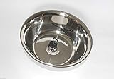 Rundspüle 28 cm Edelstahl Spülbecken Camping Spüle Waschbecken Foodtruck Marktstand 28 cm Ø Anschluss 1 1/2\