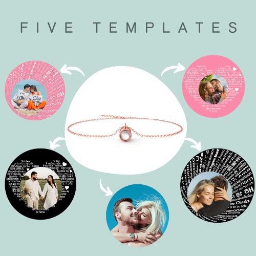 Emiristic Personalized Photo Bracelet With Picture Inside For Women - Customized Picture 925 Silver Bracelet For Girls - Sentimental Gifts For Valentine's Day, Birthday, Mother's Day #TOP3